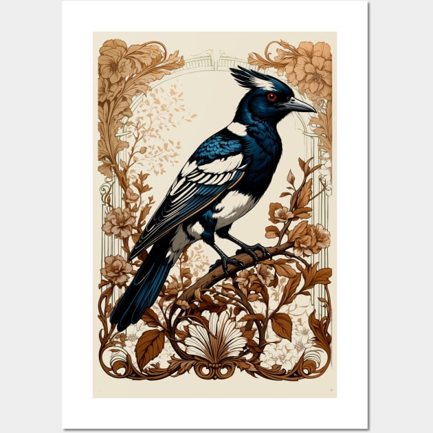 Victorian Magpie Wall Art by CatCoconut-Art